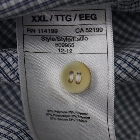 Quiksilver Waterman Shirt Mens 2XL XXL Blue/White Polynosic/Polyester S/S Button - Picture 9 of 14